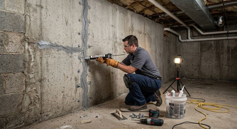 Basement Floor Crack Repair Service